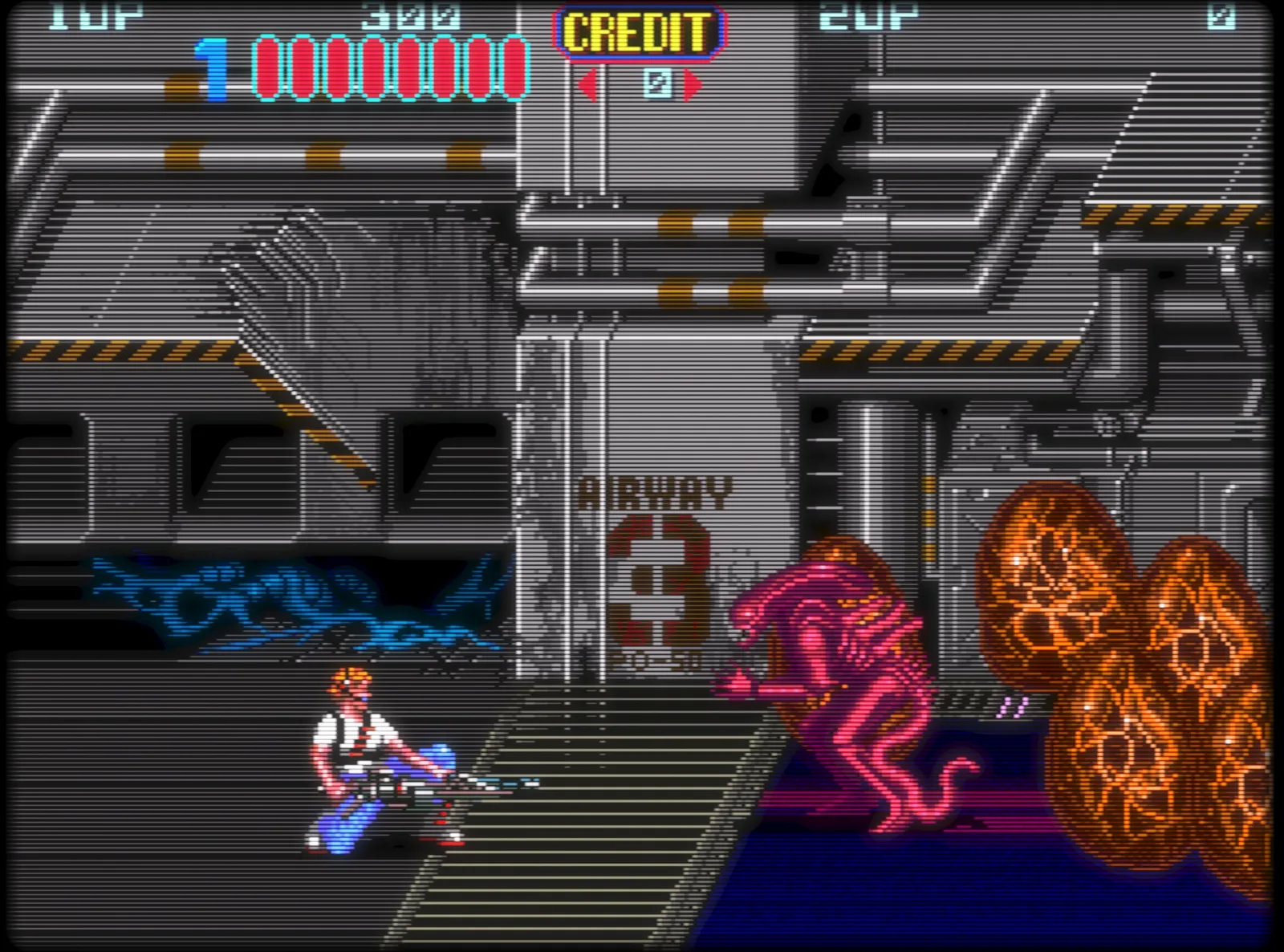 Класическа аркадна игра, работеща с CRT шейдъра на RetroArch